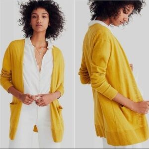 Madewell Summer Ryder Cardigan Golden Apple Open Knit Sweater